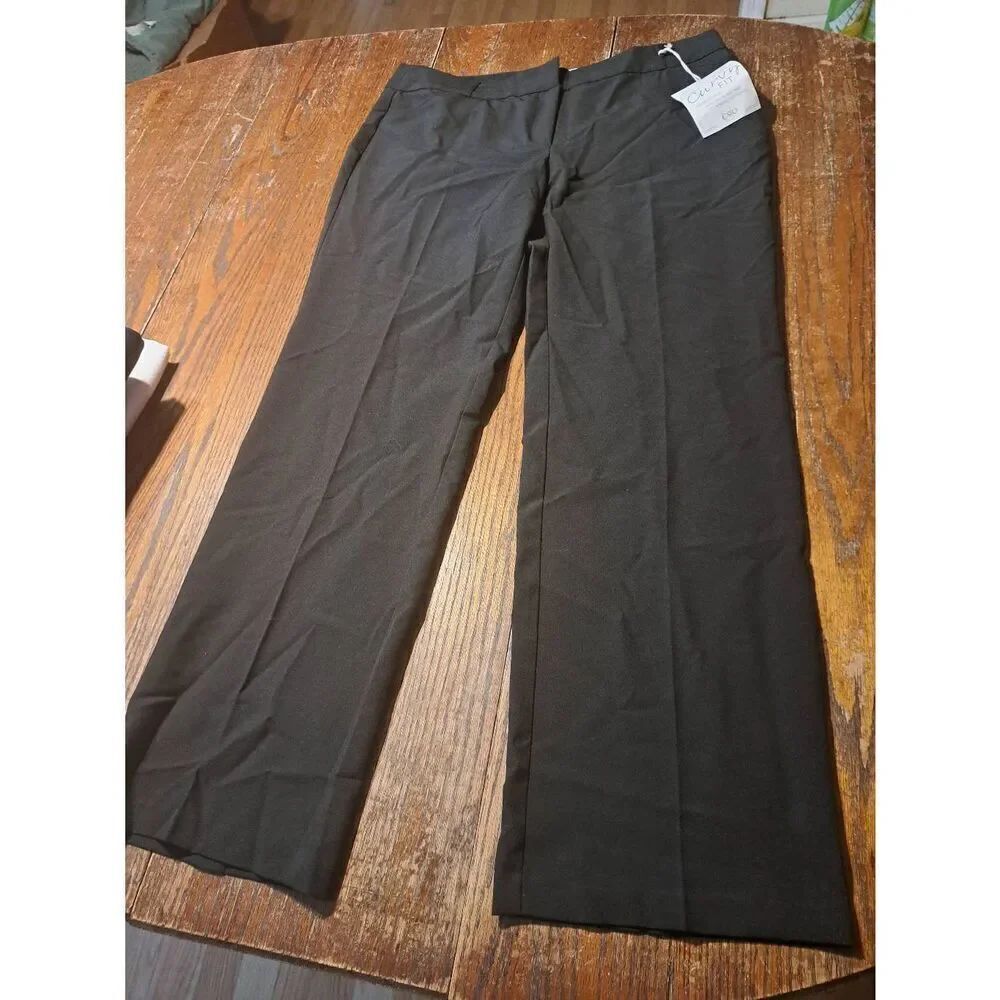 New 12 Cato Curvy Black Trousers Pants with Belt Loops Fexible Stretch Waist NWT